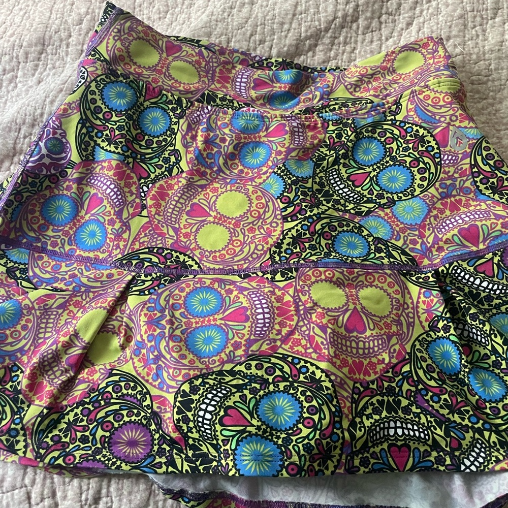 Jofit Multicolor Skull Print Mini Skirt